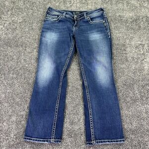 Silver Jeans Womens 30 Blue Suki Capri Denim Medium Wash Pockets Casual City